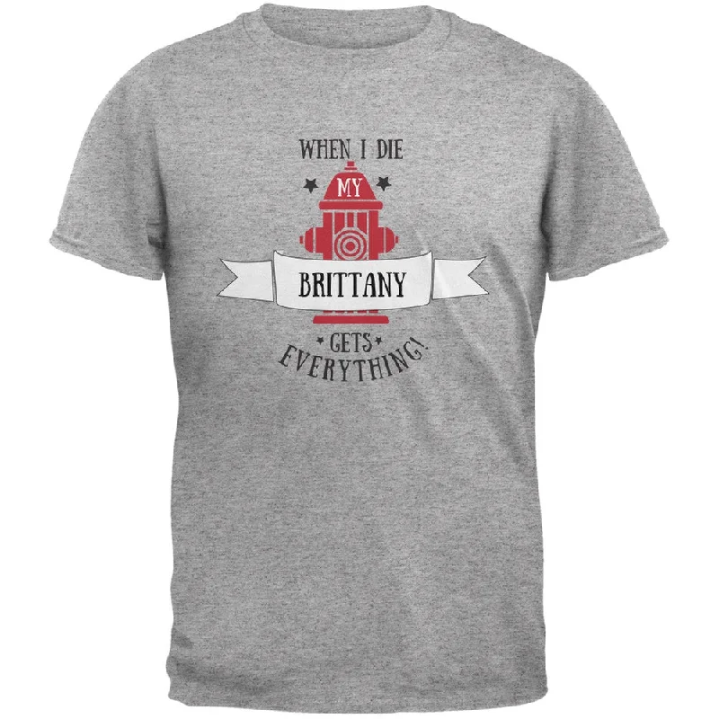 Funny When I Die Brittany Heather Grey Adult T-ShirtVintage T-Shirts