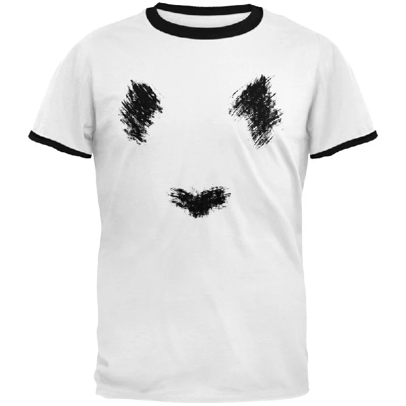 Panda Minimalist White-Black Men's Ringer T-ShirtSheer T-Shirts