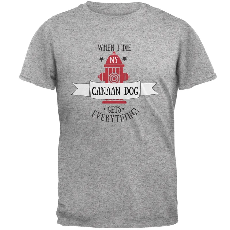 Funny When I Die Canaan Heather Grey Adult T-ShirtCotton T-Shirts