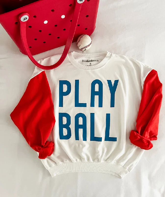 Oversized HoodiesWomen's Play Ball Sweatshirt Red/Blue