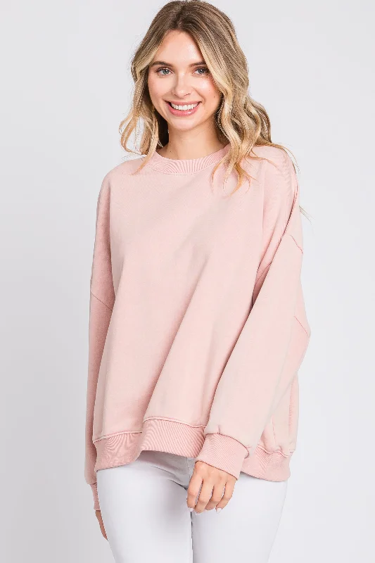 Limited Edition HoodiesPink Dropped Shoulder Sweatshirt