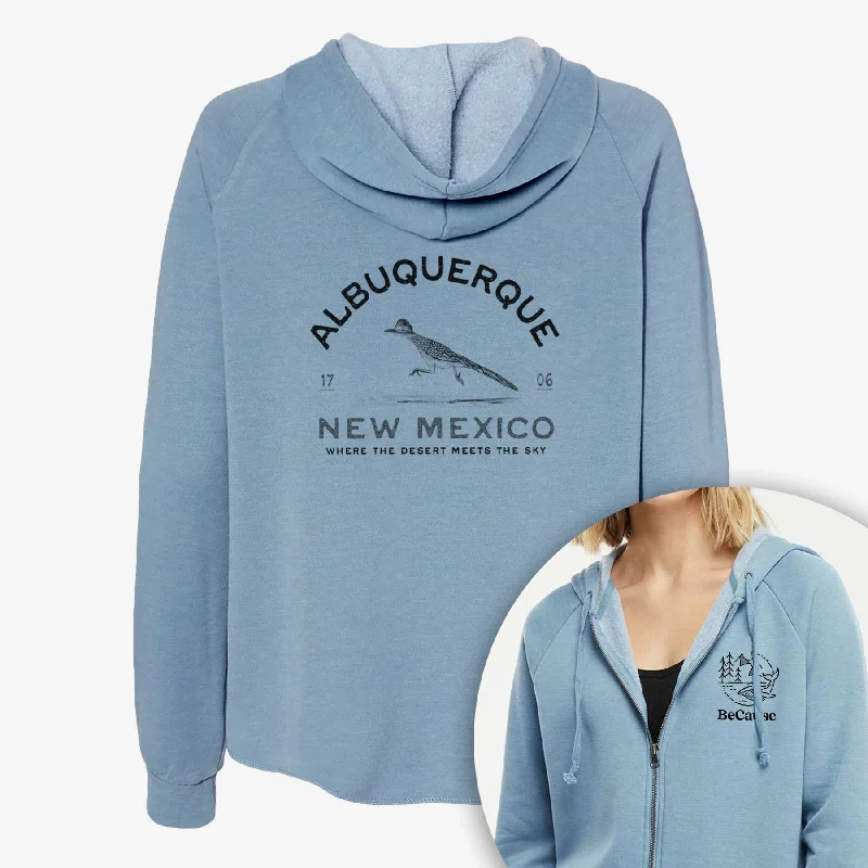 Colorblock HoodiesAlbuquerque New Mexico Roadrunner - Women's Cali Wave Zip-Up Sweatshirt