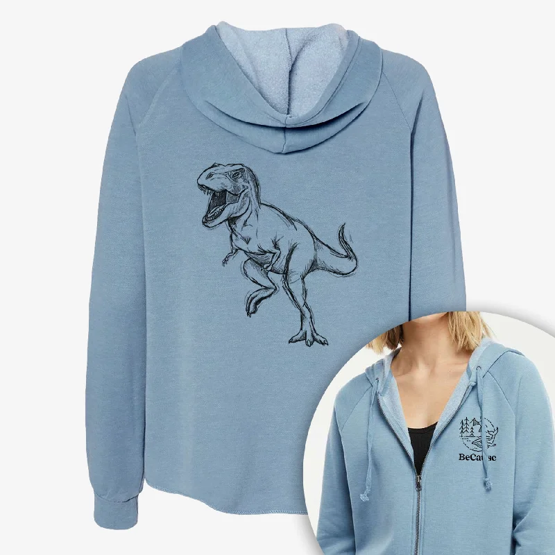 Branded SweatshirtsTyrannosaurus Rex - Women's Cali Wave Zip-Up Sweatshirt