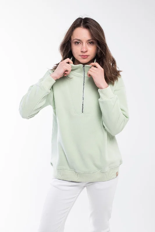 Recycled Fabric HoodiesZipped Neck Sweatshirt