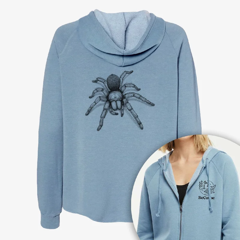 Polyester HoodiesDesert Blonde Tarantula - Aphonopelma chalcodes - Women's Cali Wave Zip-Up Sweatshirt