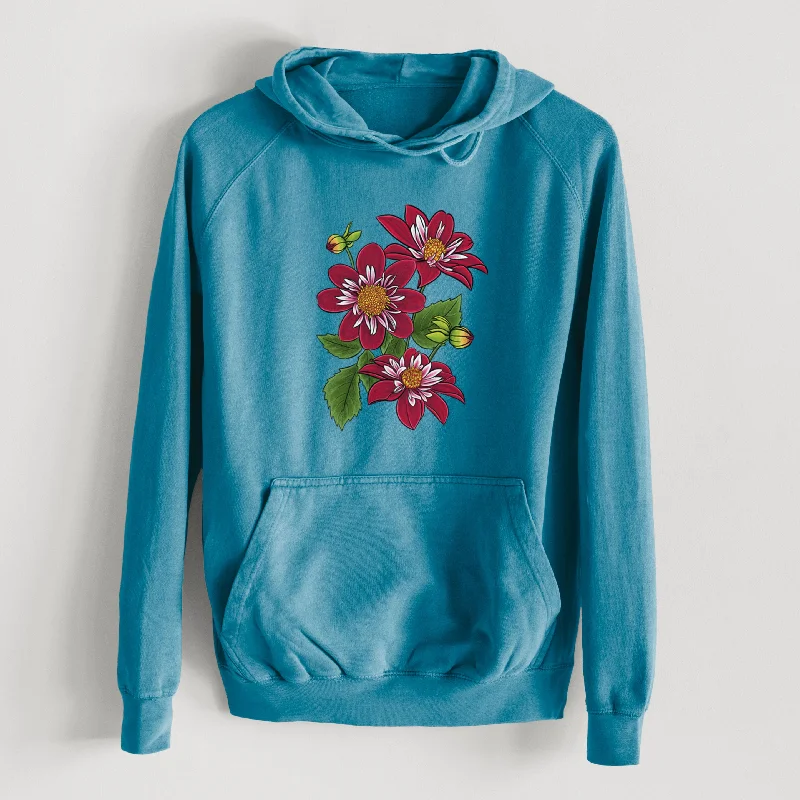 Thermal HoodiesDahlia Collarette - Night Butterfly  - Mid-Weight Unisex Vintage 100% Cotton Hoodie