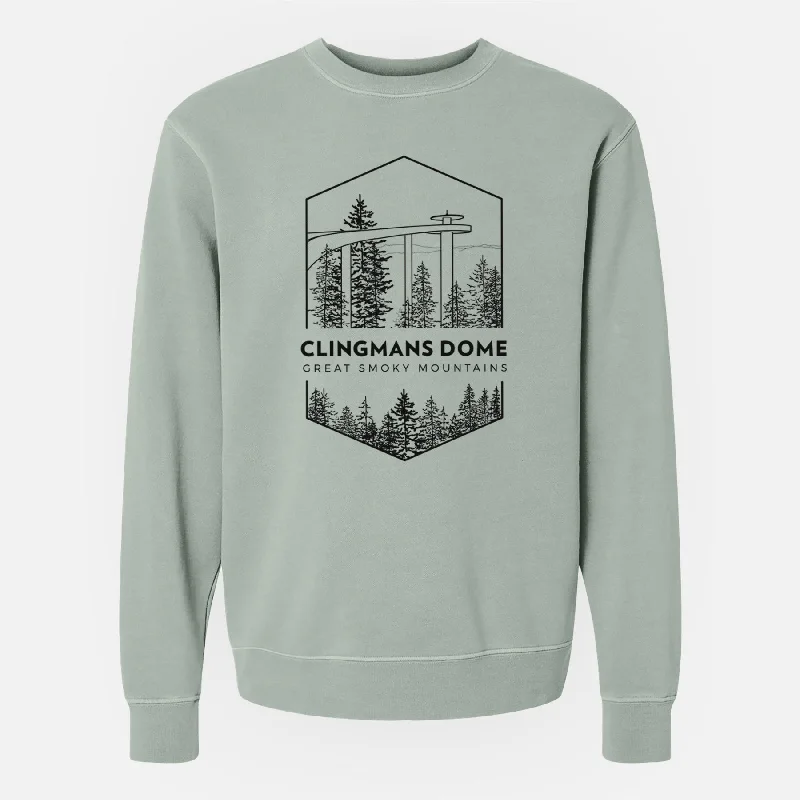 Linen Blend SweatshirtsClingmans Dome - Great Smoky Mountains National Park - Unisex Pigment Dyed Crew Sweatshirt