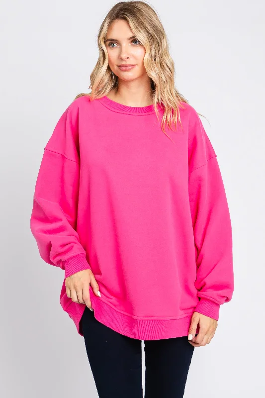 Artist HoodiesFuchsia Soft Knit Fleece Lined Sweatshirt