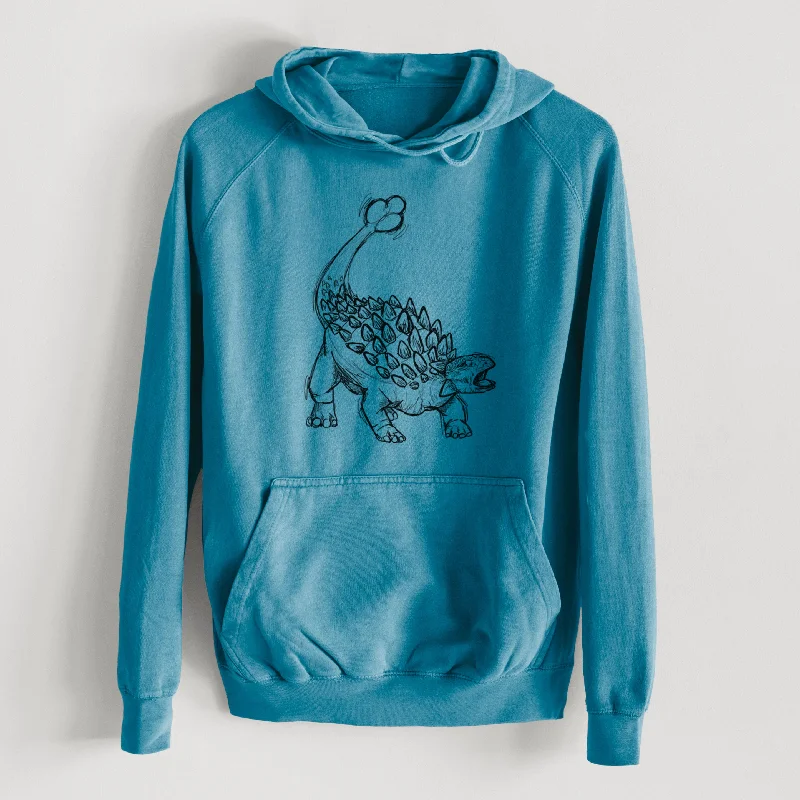 Cotton HoodiesAnkylosaurus Magniventris  - Mid-Weight Unisex Vintage 100% Cotton Hoodie