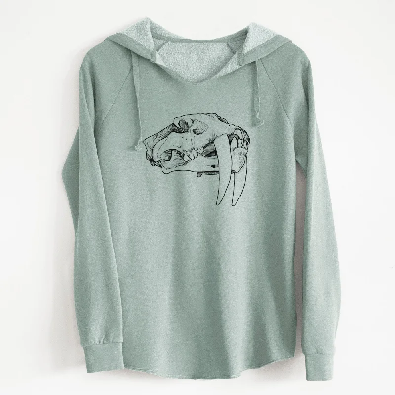 Leather-Paneled SweatshirtsSaber-toothed Tiger Skull - Cali Wave Hooded Sweatshirt