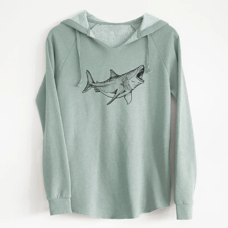 Striped SweatshirtsMegalodon - Otodus Megalodon - Cali Wave Hooded Sweatshirt