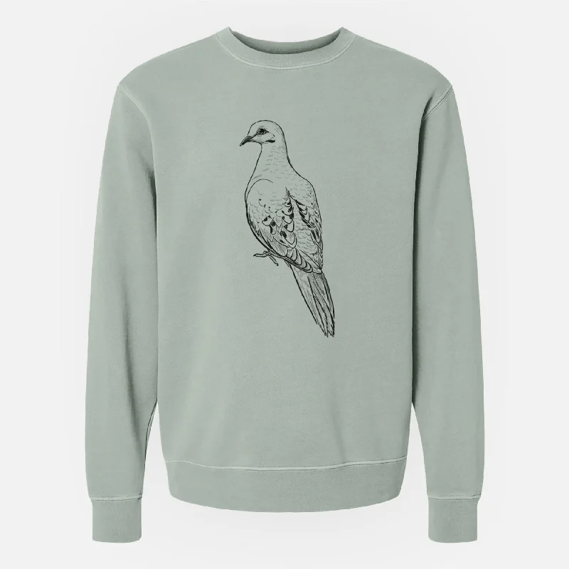 Microfleece HoodiesMourning Dove - Zenaida macroura - Unisex Pigment Dyed Crew Sweatshirt