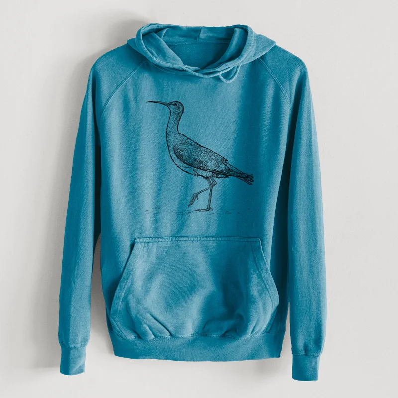 Colorblock HoodiesEskimo Curlew - Numenius borealis  - Mid-Weight Unisex Vintage 100% Cotton Hoodie