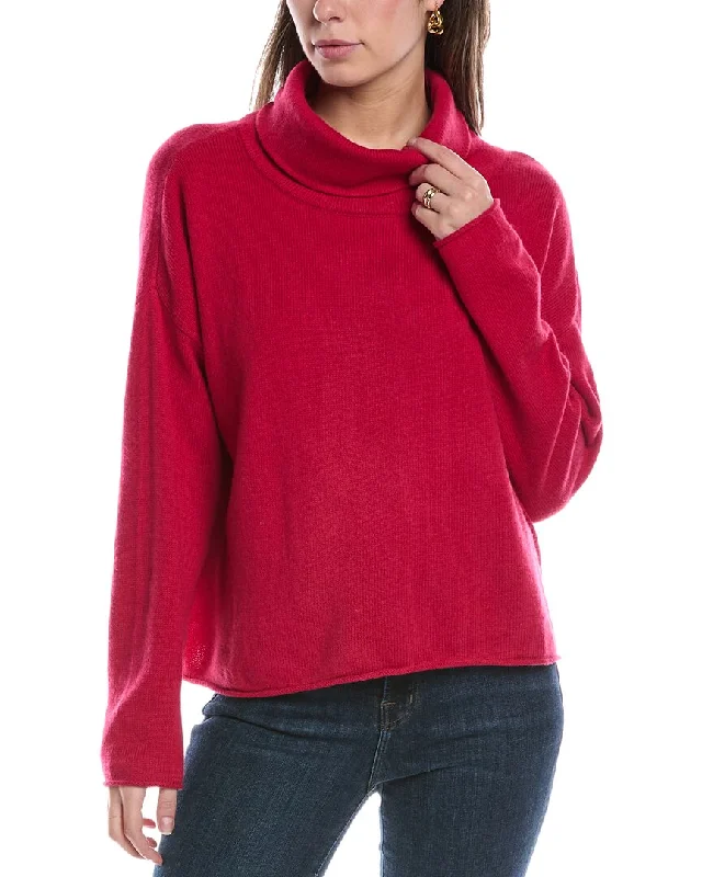 EILEEN FISHER Turtleneck Cashmere-Blend Box-Top