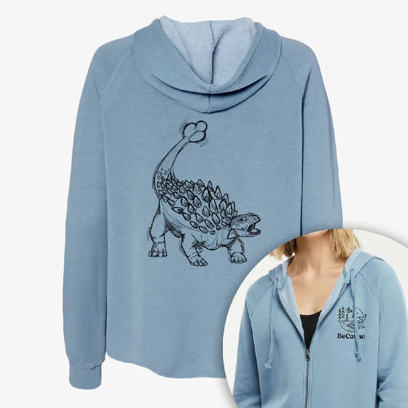 Workout SweatshirtsAnkylosaurus Magniventris - Women's Cali Wave Zip-Up Sweatshirt