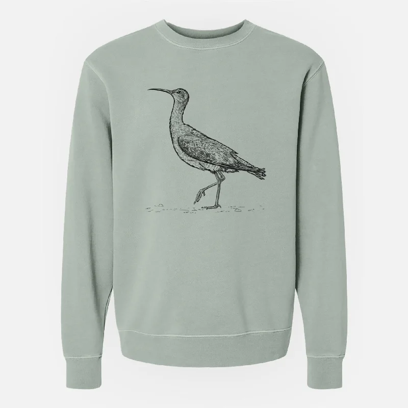 Cropped HoodiesEskimo Curlew - Numenius borealis - Unisex Pigment Dyed Crew Sweatshirt