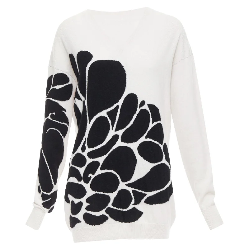 Bottega Veneta cashmere abstract intarsia v-neck sweater