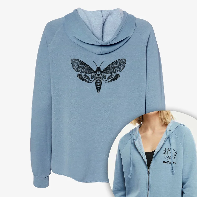 Sports Team HoodiesDeath's-head Hawkmoth - Acherontia atropos - Women's Cali Wave Zip-Up Sweatshirt