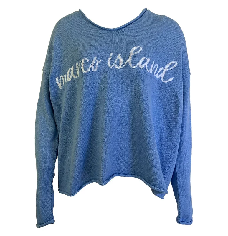 Island Trends Summer V-Neck Sweater - Light Blue