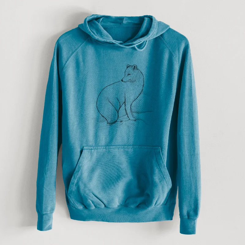 Branded SweatshirtsArctic Fox - Vulpes lagopus  - Mid-Weight Unisex Vintage 100% Cotton Hoodie