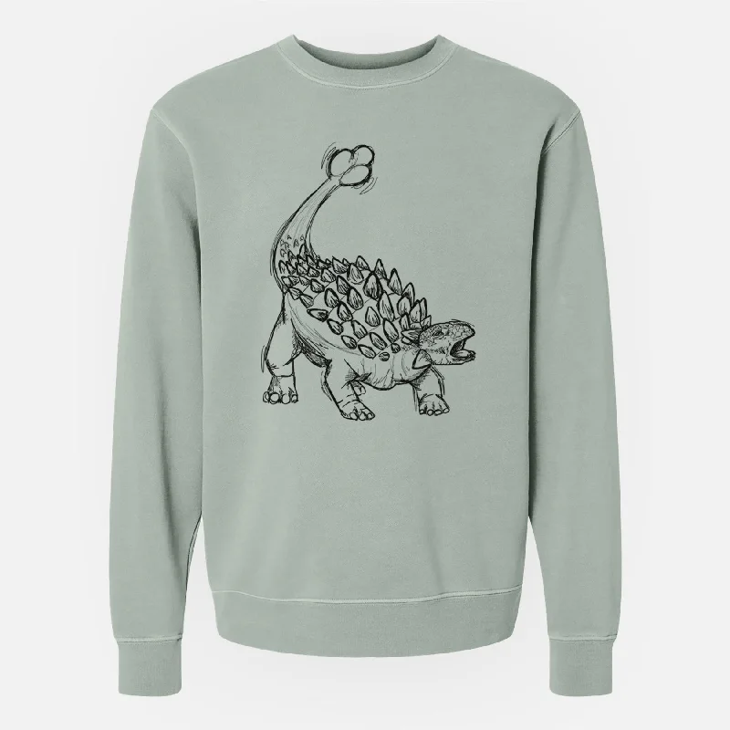 Reversible HoodiesAnkylosaurus Magniventris - Unisex Pigment Dyed Crew Sweatshirt