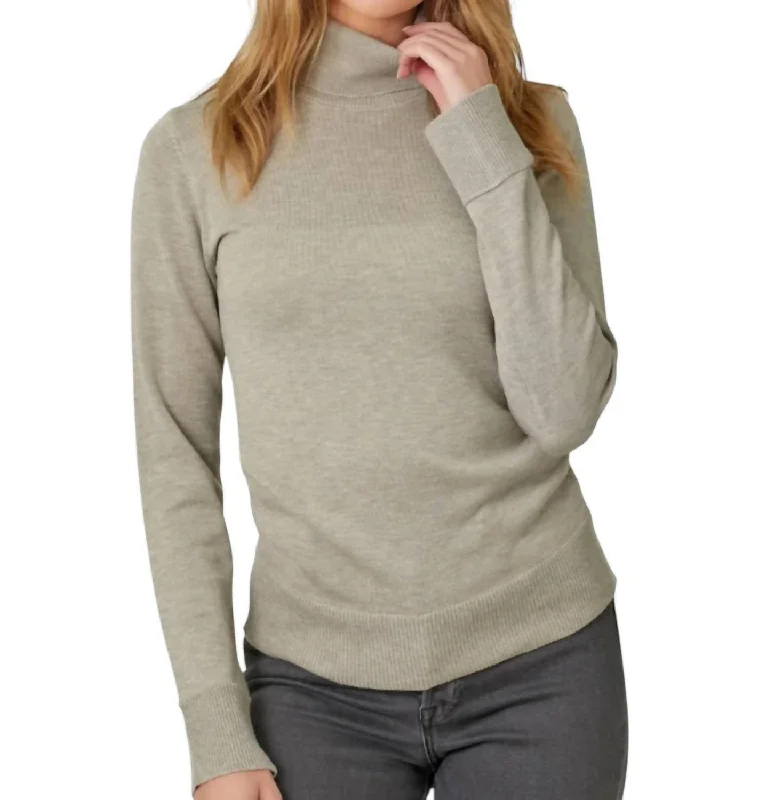 Cashmere Turtleneck Sweater In Stone