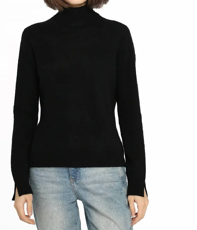 Cashmere Turtleneck Sweater In Black Onyx