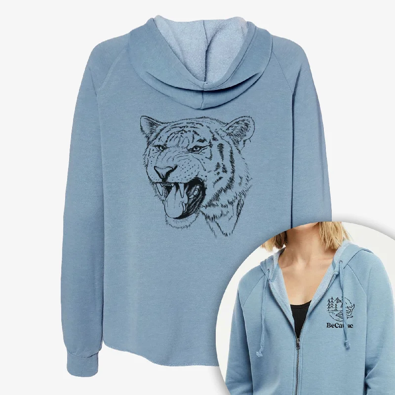 Thermal HoodiesSiberian Tiger - Panthera tigris altaica - Women's Cali Wave Zip-Up Sweatshirt