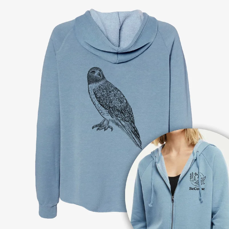 Drawstring HoodiesRed-tailed Hawk - Buteo jamaicensis - Women's Cali Wave Zip-Up Sweatshirt