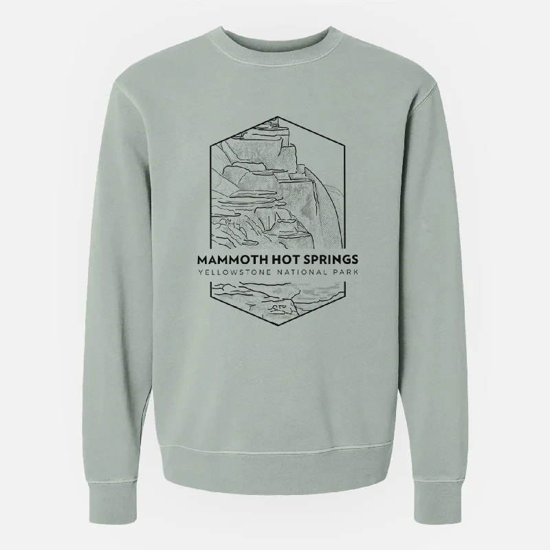 Gym HoodiesMammoth Hot Springs - Yellowstone National Park - Unisex Pigment Dyed Crew Sweatshirt