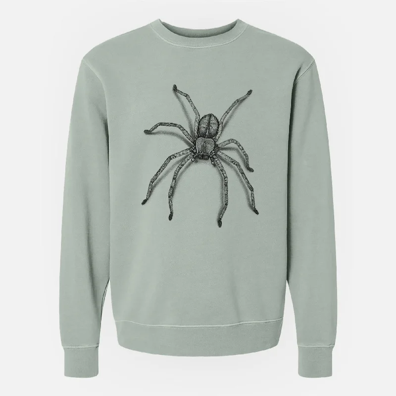 Sherpa-Lined HoodiesHuntsman Spider - Olios giganteus - Unisex Pigment Dyed Crew Sweatshirt