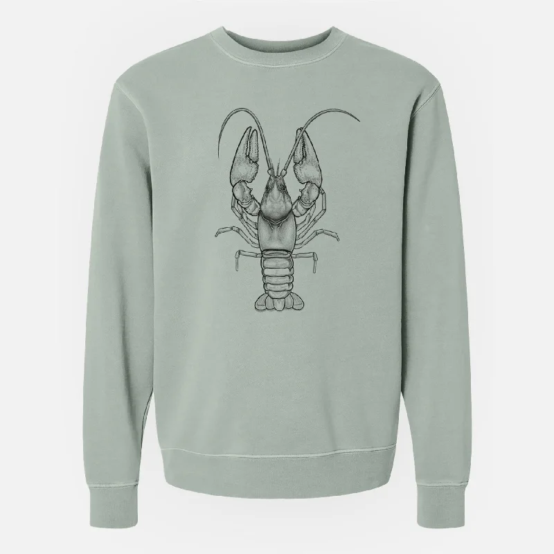 Asymmetrical HoodiesGuyandotte River Crayfish - Cambarus veteranus - Unisex Pigment Dyed Crew Sweatshirt