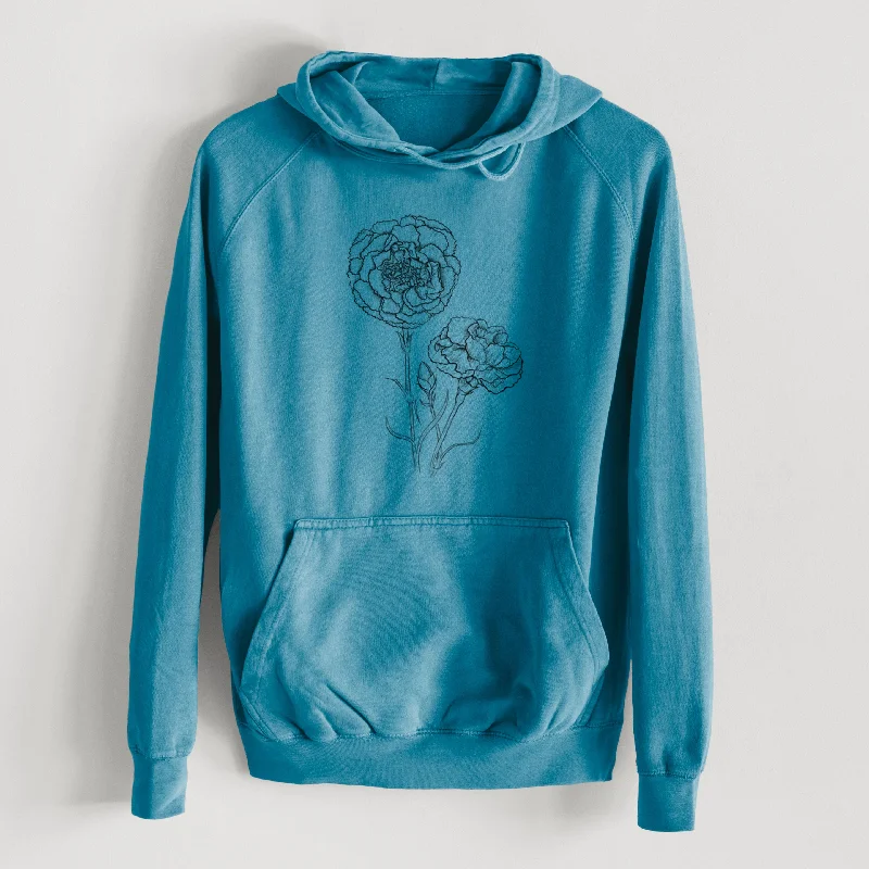 Tasseled SweatshirtsCarnations - Dianthus caryophyllus  - Mid-Weight Unisex Vintage 100% Cotton Hoodie