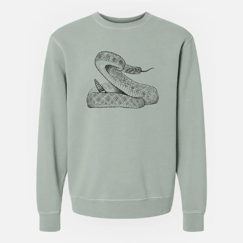 Cotton HoodiesWestern Diamondback Rattlesnake - Crotalus atrox - Unisex Pigment Dyed Crew Sweatshirt