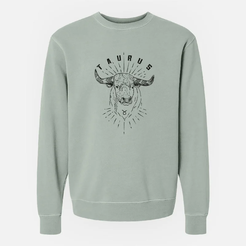 Band Merch SweatshirtsTaurus - Bull - Unisex Pigment Dyed Crew Sweatshirt