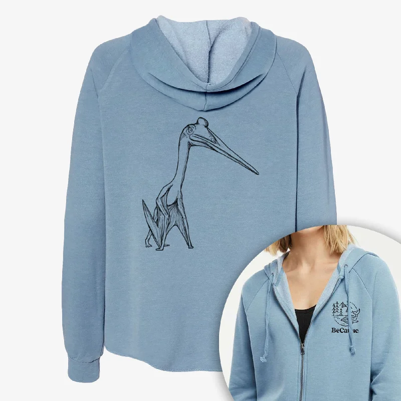 Cropped SweatshirtsQuetzalcoatlus Northropi - Women's Cali Wave Zip-Up Sweatshirt