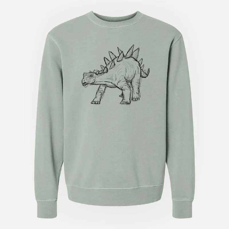 Ribbed Cuff HoodiesStegosaurus Stenops - Unisex Pigment Dyed Crew Sweatshirt