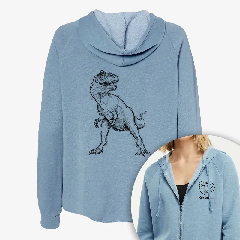 Camping HoodiesAllosaurus Fragilis - Women's Cali Wave Zip-Up Sweatshirt