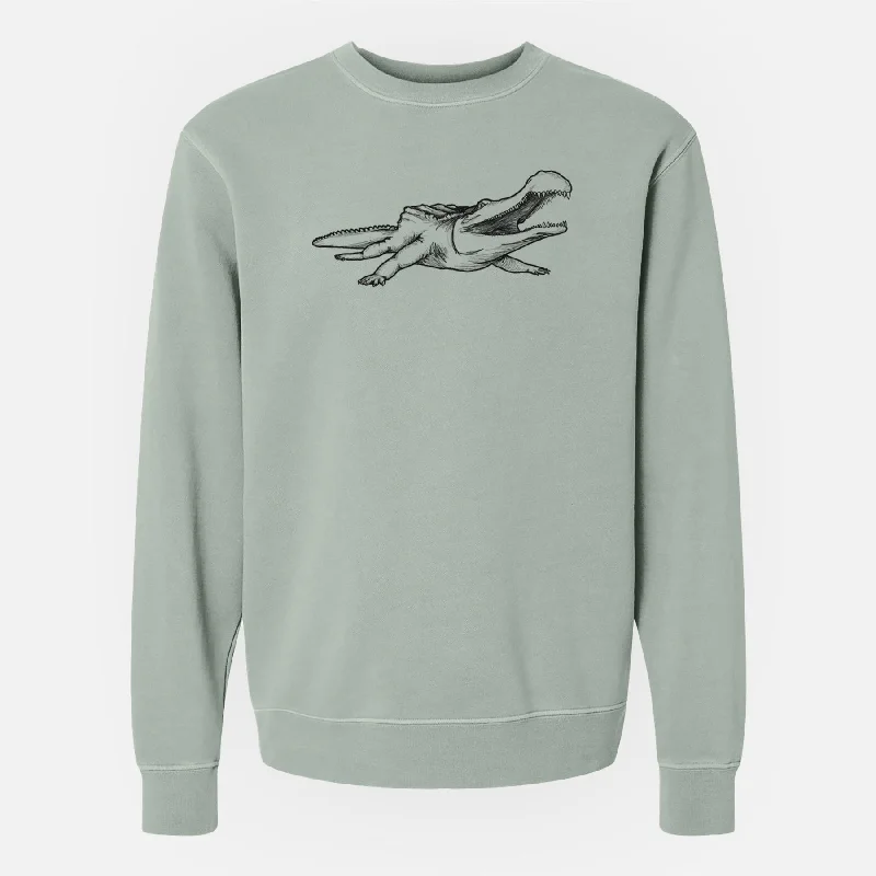 Lace-Up HoodiesSarcosuchus Imperator - Unisex Pigment Dyed Crew Sweatshirt