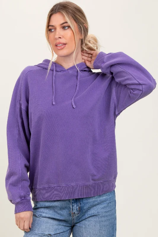 Skateboard SweatshirtsPurple French Terry Hooded Sweatshirt