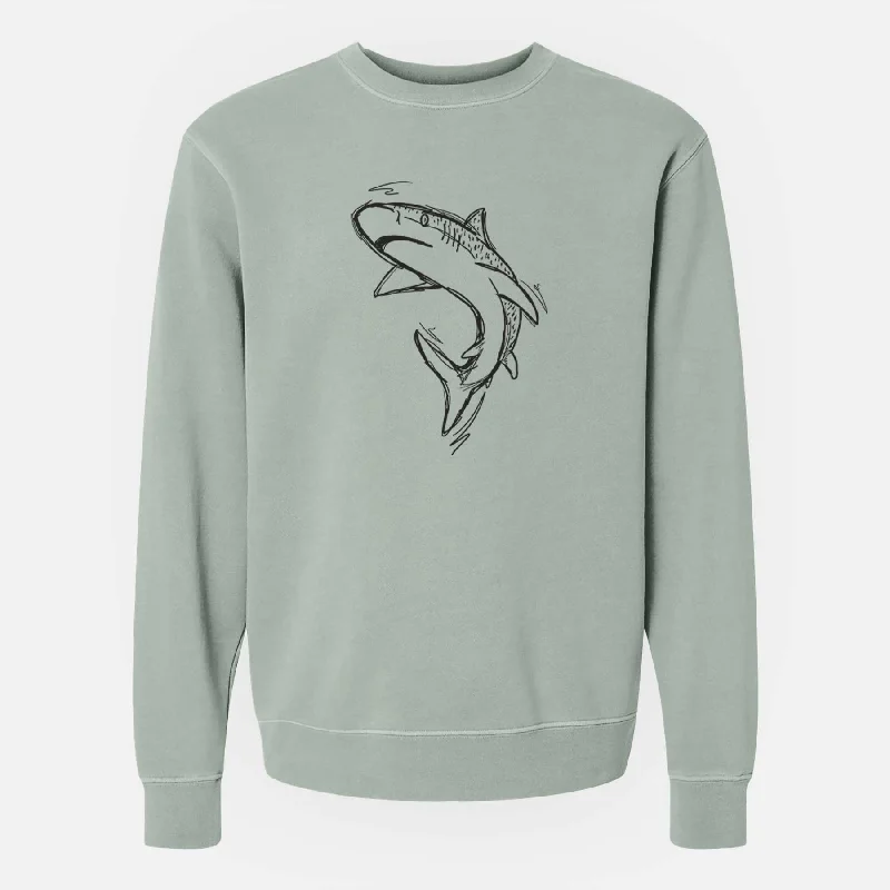 Cashmere HoodiesTiger Shark - Unisex Pigment Dyed Crew Sweatshirt