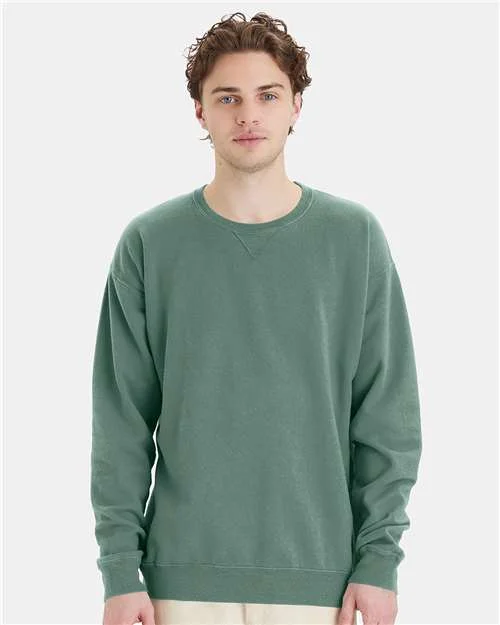 CrewnecksecurityComfortWash by Hanes Garment-Dyed Crewneck Sweatshirt - Cypress Green - ComfortWash by Hanes GDH400