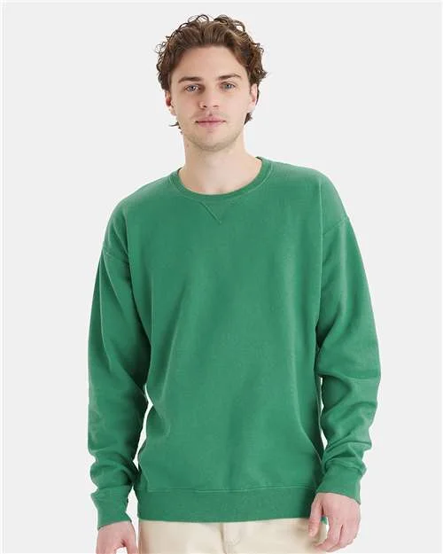 CrewneckaumentedComfortWash by Hanes Garment-Dyed Crewneck Sweatshirt - Rich Green Grass - ComfortWash by Hanes GDH400