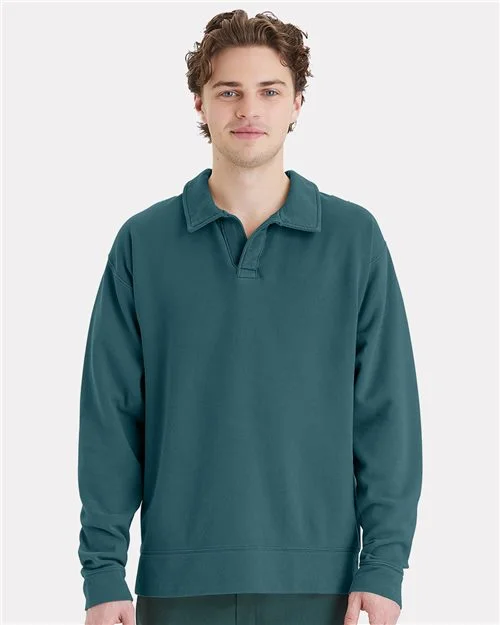 CrewneckcolorComfortWash by Hanes Garment-Dyed Polo Collar Sweatshirt - ComfortWash by Hanes GDH490