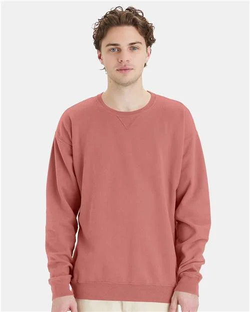 CrewneckplatformComfortWash by Hanes Garment-Dyed Crewneck Sweatshirt - Mauve - ComfortWash by Hanes GDH400