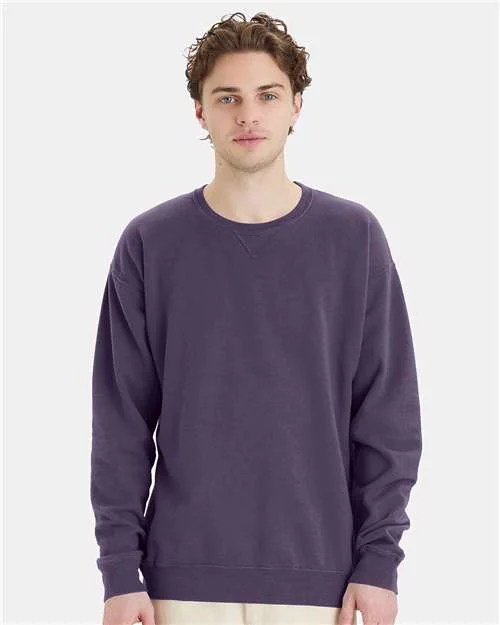 CrewneckdataComfortWash by Hanes Garment-Dyed Crewneck Sweatshirt - Grape Soda - ComfortWash by Hanes GDH400