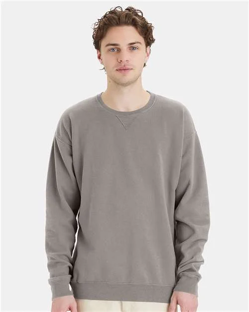 CrewnecklookComfortWash by Hanes Garment-Dyed Crewneck Sweatshirt - Concrete Grey - ComfortWash by Hanes GDH400