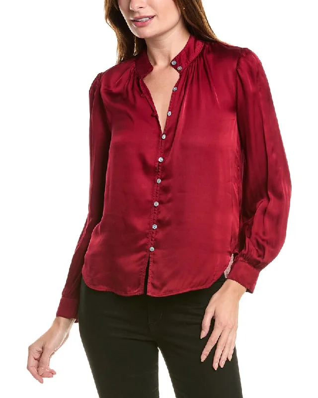 Bella Dahl Shirred Button Up BlouseSilk Shirts