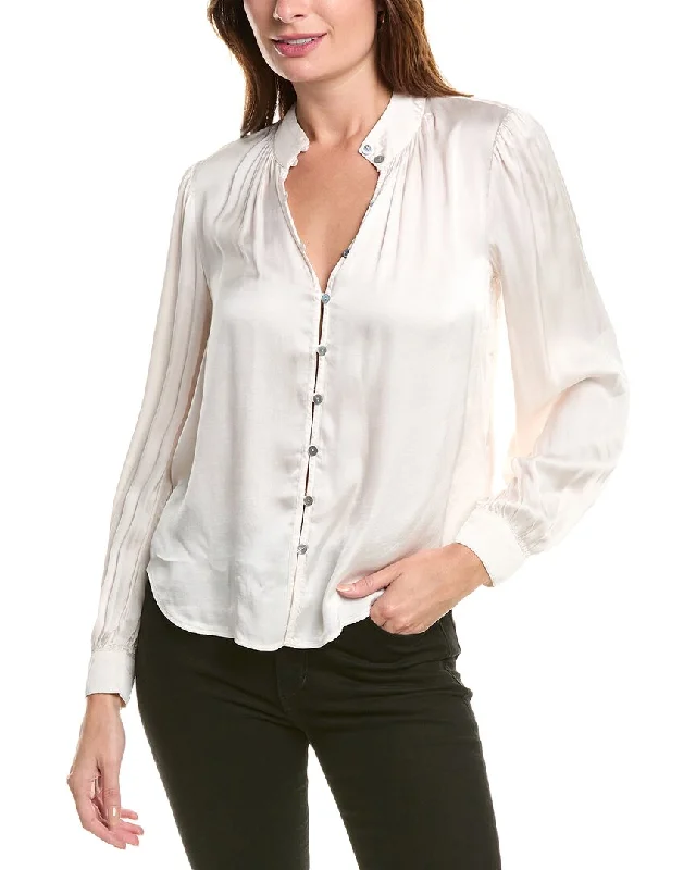 Bella Dahl Shirred Button Up BlouseLongline Shirts