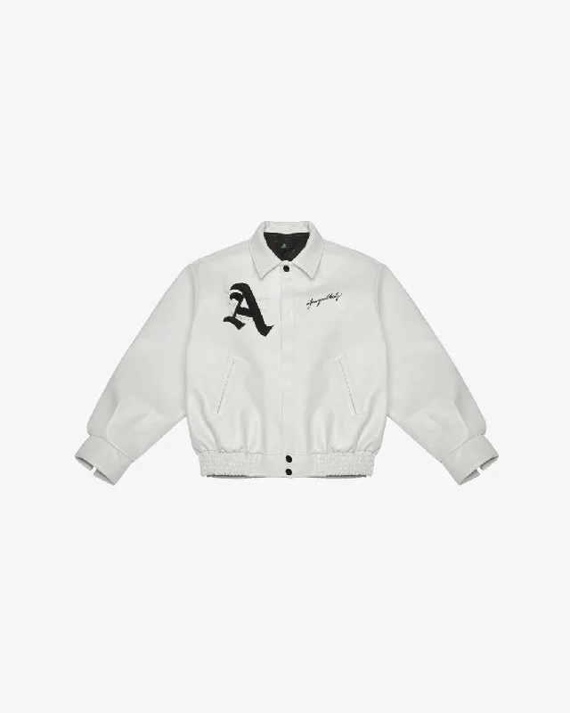 A Few Good Kids Racing Ferrari Leather jacket 'White'Windbreakers